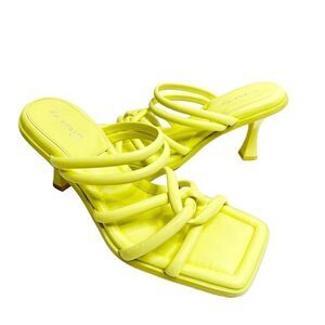 Sam Edelman Sandals Womens Size 8 Square Toe Slide On Lime Green